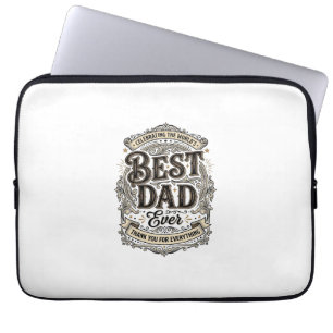 Best Dad Ever Vintage Engraving T-Shirt Design_1 Laptop Sleeve