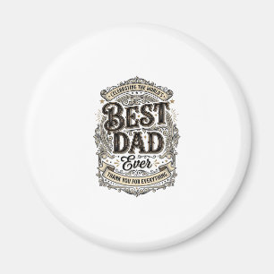 Best Dad Ever Vintage Engraving T-Shirt Design_1 Magnet