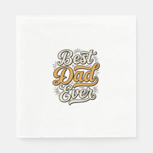 Best Dad Ever Vintage Lettering Shirt Design_1 Napkin