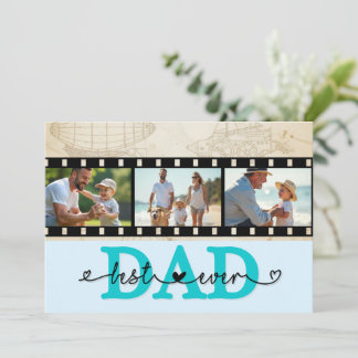 Best Dad Ever Vintage Photo Camera Film Card