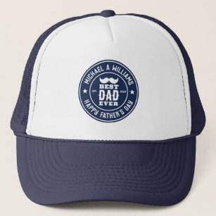 Best Dad Ever Vintage Retro Badge Father's Day Trucker Hat