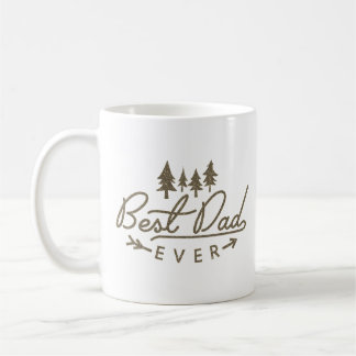 Best Dad Ever Vintage Style Brown Typography Coffee Mug