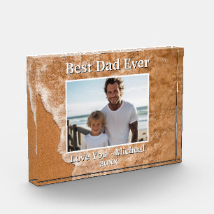 Best Dad Ever water beach sand surf photo template