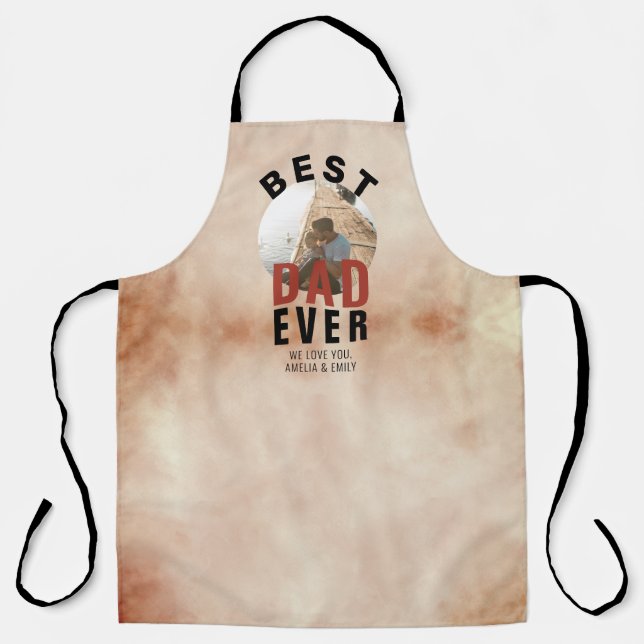 Best Dad Ever Watercolor Father`s Day Photo  Apron (Front)