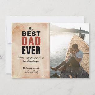 Best Dad Ever Watercolor Father`s Day Photo Holiday Card