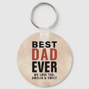 Best Dad Ever Watercolor Father`s Day Photo Key Ring