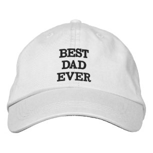 Best Dad Ever white black custom text modern cool Embroidered Hat