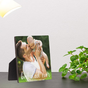 Best Dad Ever White Script Father's Day Gift Plaque