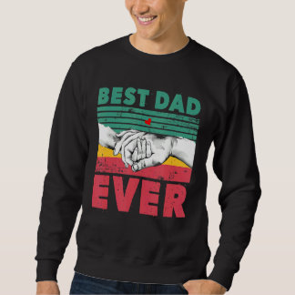 Best Dad Ever With Red Heart Retro Vintage For Fat Sweatshirt