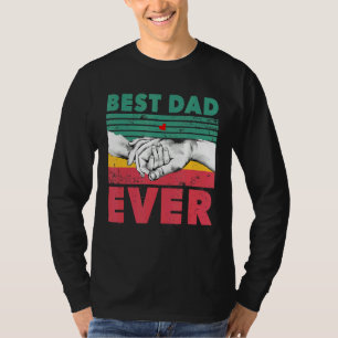 Best Dad Ever With Red Heart Retro Vintage For Fat T-Shirt