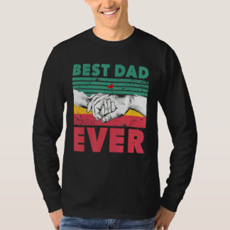 Best Dad Ever With Red Heart Retro Vintage For Fat T-Shirt