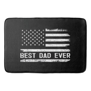 Best Dad Ever with US American Flag Gifts Fathers Bath Mat