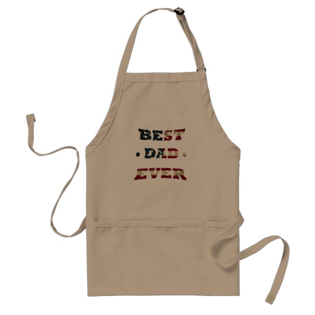 best dad ever with us american flag standard apron (Front)