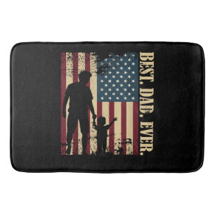 Best Dad Ever With Us American Flag Vintage For Fa Bath Mat