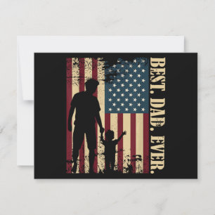 Best Dad Ever With Us American Flag Vintage For Fa Invitation