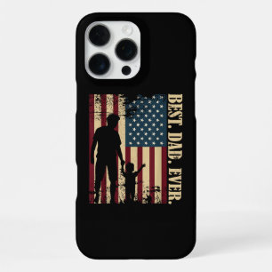 Best Dad Ever With Us American Flag Vintage For Fa iPhone 16 Pro Max Case