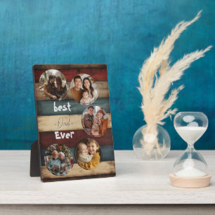 best dad ever wooden background coloured plaque
