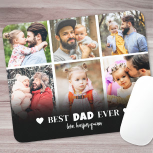 Best Dad Family Photo Collage Mouse Mat