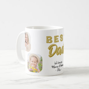 Best Dad Father 4 Family Photo Coffee Mug