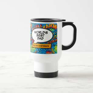 Best Dad, Father Ever Fun Comic Book Travel Mug