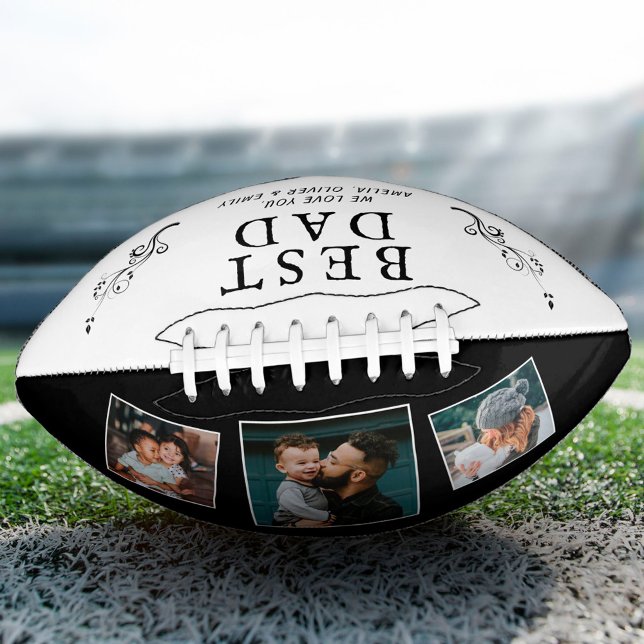 Best Dad Father Foliage 3 Custom Photo Collage American Football (Creator Uploaded)