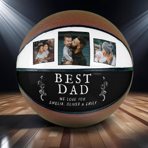 Best Dad Father Foliage 3 Custom Photo Collage Basketball