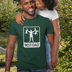 Best Dad - Father Holding Kids T-Shirt