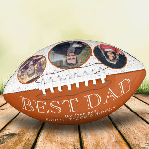 Best Dad Father Orange 3 Photo Collage American Football