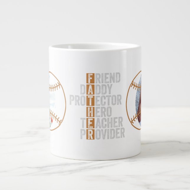 Best Dad Father Protector Hero Teacher Provider Large Coffee Mug (Front)