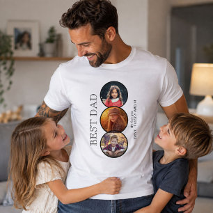 Best Dad Father`s Day 3 Oval Photo Collage T-Shirt