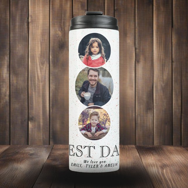 Best Dad Father`s Day 3 Oval Photo Collage Thermal Tumbler (Creator Uploaded)