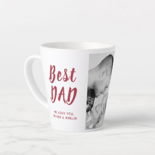 Best Dad Father`s Day Family 2 Photo Collage Latte Mug