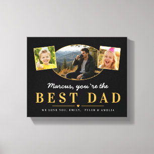 Best Dad Father’s Day Gift from Kids Photo Canvas Print
