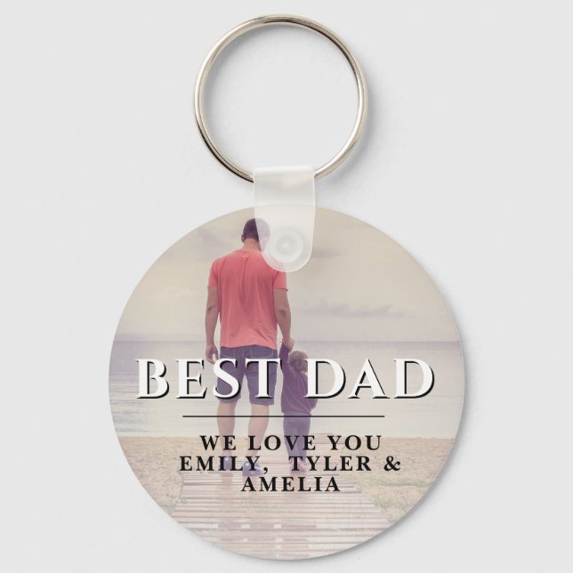 Best Dad Father`s Day Photo Key Ring (Front)