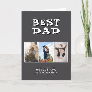 Best Dad Father's Day 3 Photo  Holiday Card