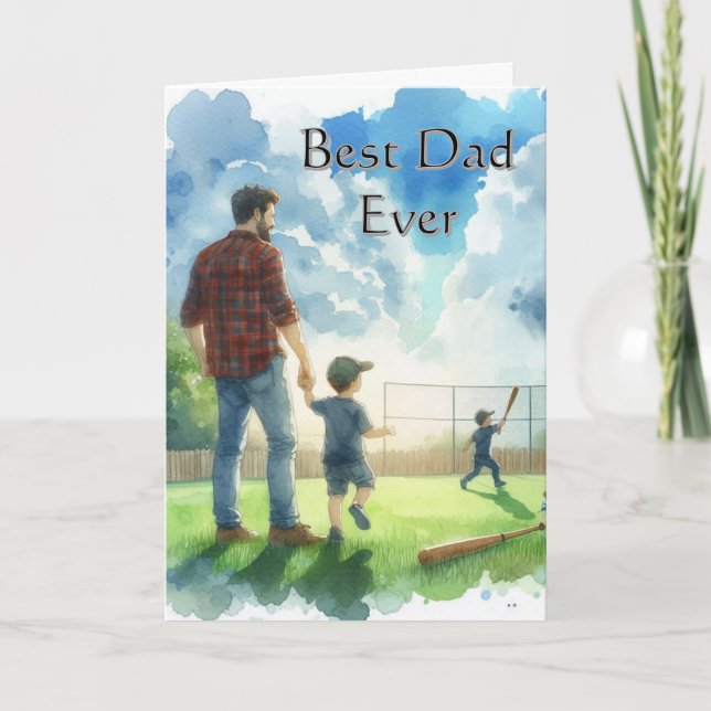 Best Dad Father's Day Baseball  Card (Front)