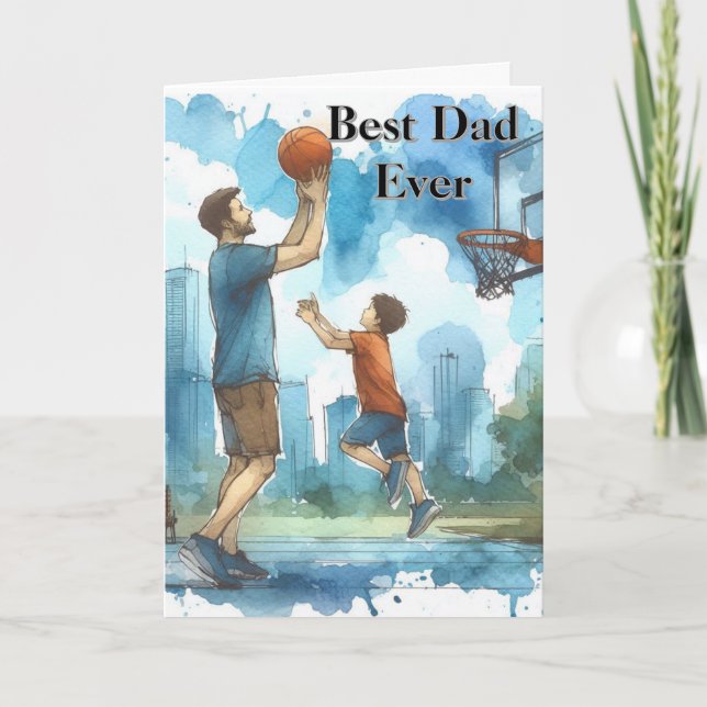 Best Dad Father's Day Basketball  Card (Front)
