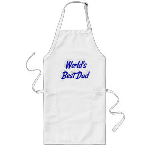 Best Dad Fathers Day blue text Long Apron