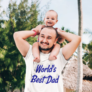 Best Dad Fathers Day blue text T-Shirt