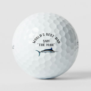 Best Dad "Father's Day" Great Blue Marlon Custom Golf Balls