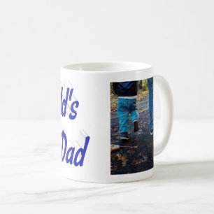 Best Dad Fathers Day photo blue text  Coffee Mug
