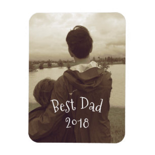 Best Dad Father's Day Photo Magnet w/ year