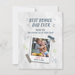 Best Dad Fathers Day Stepdad Custom Photo Card