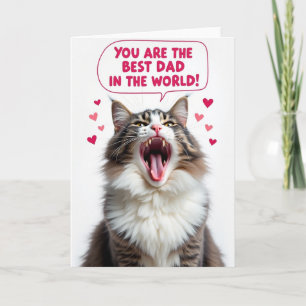Best Dad Feline Art Card