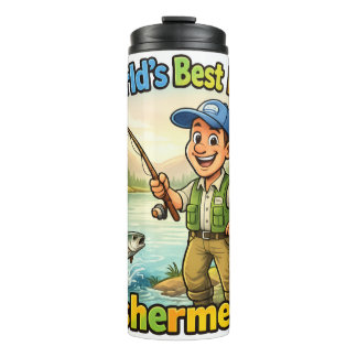 Best Dad Fisherman by the Lake Funny Gift Idea Thermal Tumbler