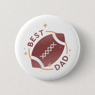 Best Dad Football  6 Cm Round Badge