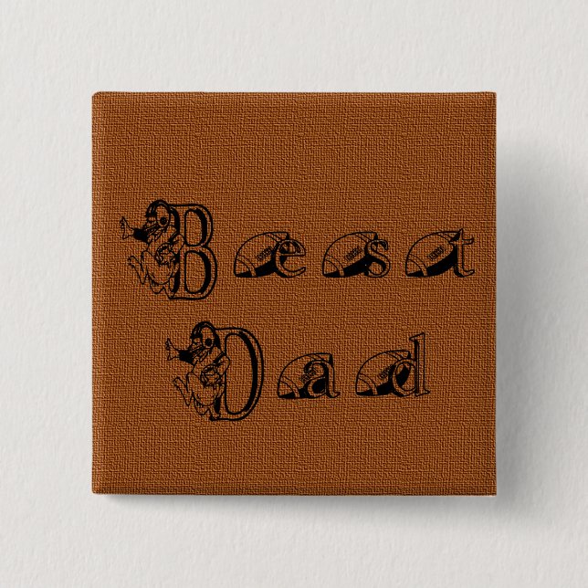 Best Dad Football Text 15 Cm Square Badge (Front)