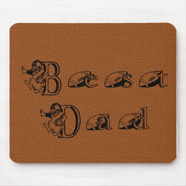 Best Dad Football Text Mouse Mat (Front)