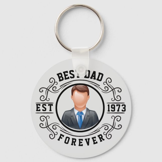 Best Dad Forever Birthday Gift Key Ring (Front)