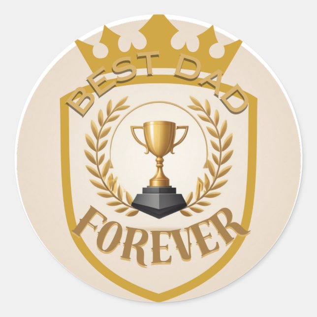 Best Dad Forever Classic Round Sticker (Front)